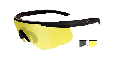 WileyX Schietbril - SABER ADVANCED, geel-grey / mat zw frm