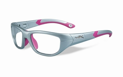 Wiley X stevige kinder sportbril - VICTORY, zilver/roze