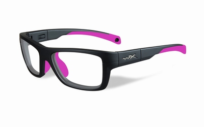 Wiley X stevige kinder sportbril - CRUSH, mat grijs/roze