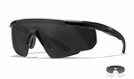 WileyX Schietbril - SABER ADVANCED, grey-clear / mat zw frm 