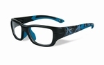 Wiley X stevige kinder sportbril - FLASH, zwart/blauw