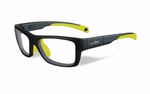 Wiley X stevige kinder sportbril - CRUSH, mat grijs/geel